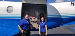 PlaneSense jet full of food for Hurricane Relief in the Bahamas.